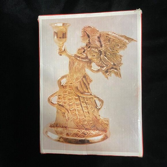 Angel candle holder solid brass hand crafted in India - Picture 1 of 11
